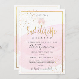 PixDezines Bachelorette Weekend Roze Waterverf Kaart