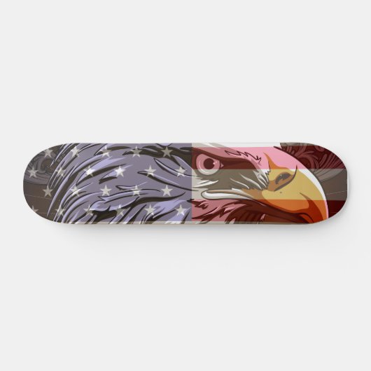PixDezines bald eagle/american flag Persoonlijk Skateboard (Horizontaal)
