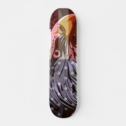 PixDezines bald eagle/american flag Persoonlijk Skateboard (Voorkant)