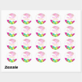 PixDezines bali kai/groen/roze/DIY Ronde Sticker (Vel)