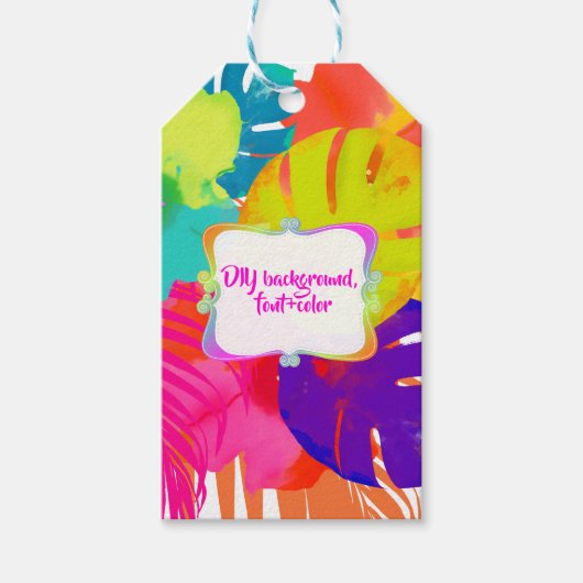 PIXDEZINES BALI KAI, TROPISCHE BLOEM + BLADERDEKEN CADEAULABEL (Voorkant)