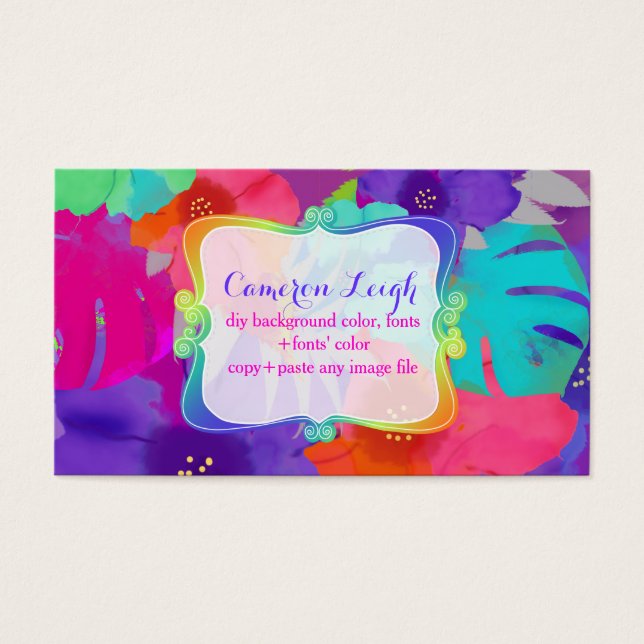 PixDezines bali kai/waterverf beïnvloedt Visitekaartje (Voorkant)