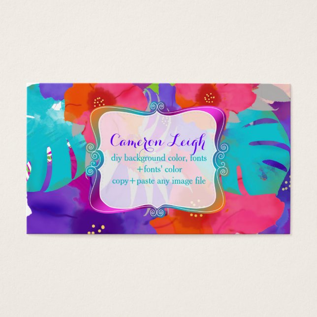 PixDezines bali kai/waterverf beïnvloedt Visitekaartje (Voorkant)