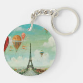 PixDezines  ballonnen boven Parijs Sleutelhanger (Achterkant)