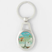 PixDezines  ballonnen boven Parijs Sleutelhanger (Voorkant)