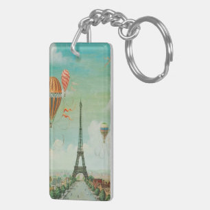 PixDezines  ballonnen boven Parijs Sleutelhanger