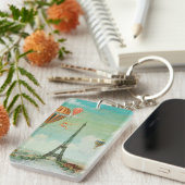 PixDezines  ballonnen boven Parijs Sleutelhanger (Voorkant Rechts)