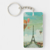 PixDezines  ballonnen boven Parijs Sleutelhanger (Voorkant)