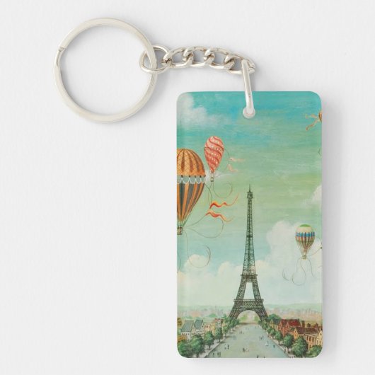 PixDezines  ballonnen boven Parijs Sleutelhanger (Voorkant)