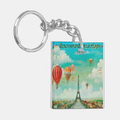 PixDezines  ballonnen boven Parijs Sleutelhanger (Voorkant Links)