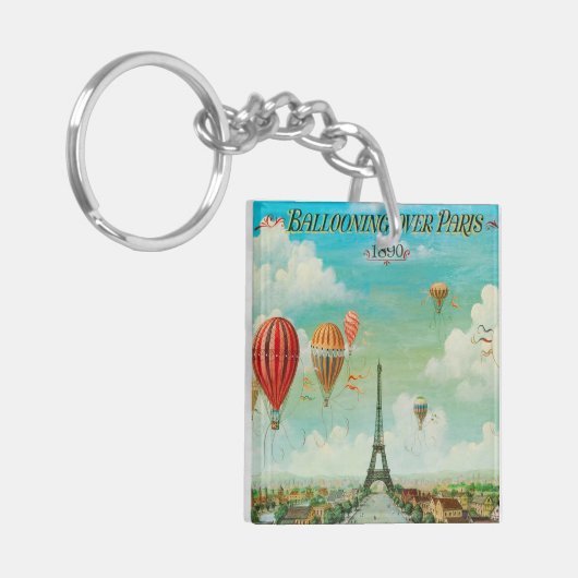 PixDezines  ballonnen boven Parijs Sleutelhanger (Voorkant Links)
