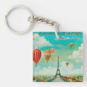 PixDezines  ballonnen boven Parijs Sleutelhanger (Voorkant)