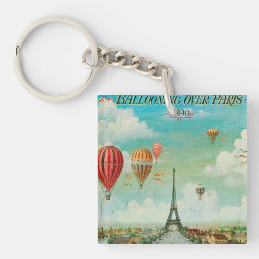 PixDezines  ballonnen boven Parijs Sleutelhanger (Voorkant)