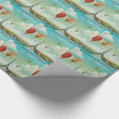 PixDezines  ballonnen/eiffel/paris Cadeaupapier (Hoek)