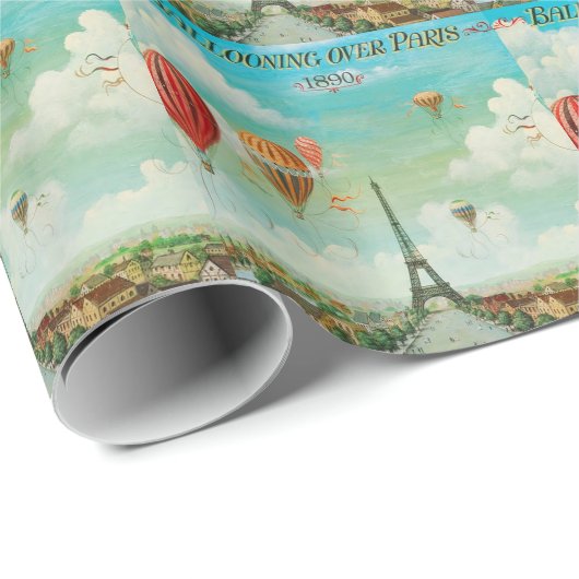 PixDezines  ballonnen/eiffel/paris Cadeaupapier (Rol Hoek)