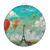 PixDezines ballonnen/eiffel/paris Dartbord (Voorkant)