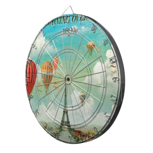 PixDezines ballonnen/eiffel/paris Dartbord (Voorkant Rechts)