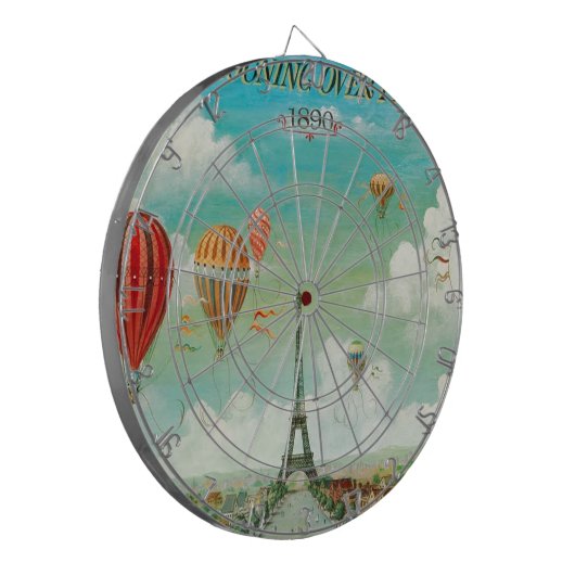 PixDezines ballonnen/eiffel/paris Dartbord (Voorkant Links)