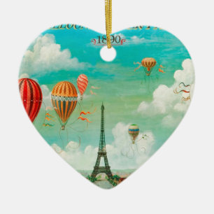PixDezines ballonnen/eiffel/paris Keramisch Ornament