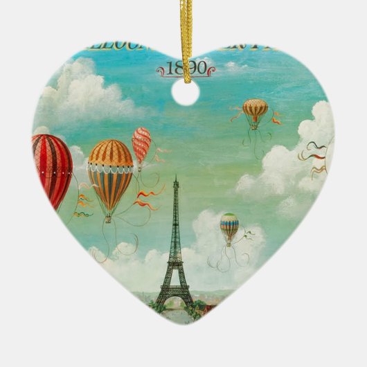 PixDezines  ballonnen/eiffel/paris Keramisch Ornament (Voorkant)