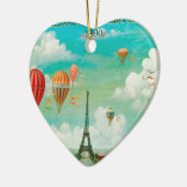 PixDezines  ballonnen/eiffel/paris Keramisch Ornament (Links)