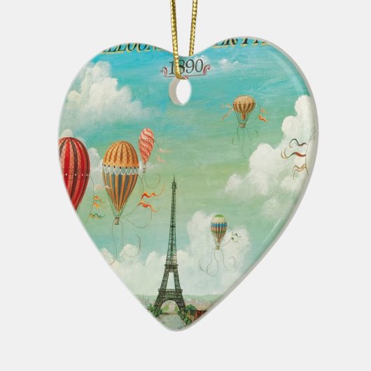 PixDezines  ballonnen/eiffel/paris Keramisch Ornament (Links)