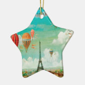 PixDezines  ballonnen/eiffel/paris Keramisch Ornament (Links)