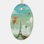 PixDezines  ballonnen/eiffel/paris Keramisch Ornament (Links)