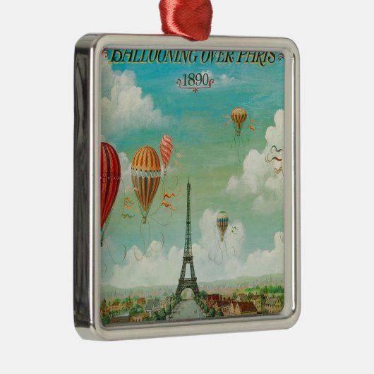 PixDezines  ballonnen/eiffel/paris Metalen Ornament (Rechts)