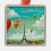 PixDezines  ballonnen/eiffel/paris Metalen Ornament (Voorkant)