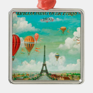 PixDezines  ballonnen/eiffel/paris Metalen Ornament