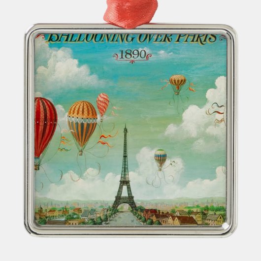 PixDezines  ballonnen/eiffel/paris Metalen Ornament (Voorkant)