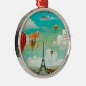 PixDezines ballonnen/eiffel/paris Metalen Ornament (Rechts)