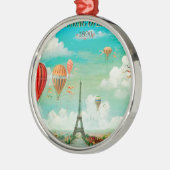PixDezines ballonnen/eiffel/paris Metalen Ornament (Links)