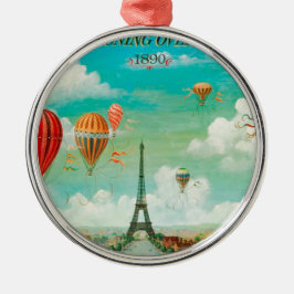 PixDezines  ballonnen/eiffel/paris Metalen Ornament