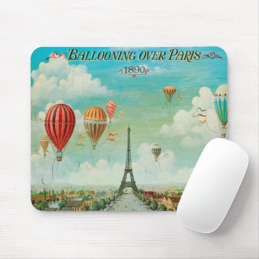 PixDezines  ballonnen/eiffel/paris Muismat (Met muis)