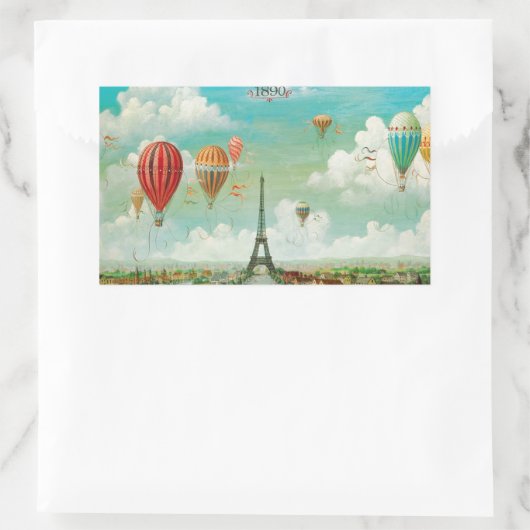 PixDezines ballonnen/eiffel/paris Rechthoekige Sticker (Tas)