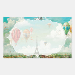 PixDezines  ballonnen/eiffel/paris Rechthoekige Sticker