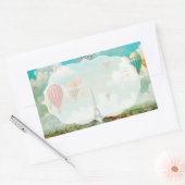 PixDezines  ballonnen/eiffel/paris Rechthoekige Sticker (Envelop)