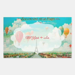 PixDezines ballonnen/eiffel/paris Rechthoekige Sticker