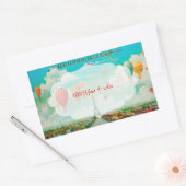 PixDezines  ballonnen/eiffel/paris Rechthoekige Sticker (Envelop)