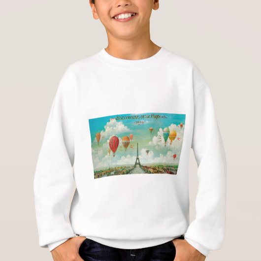 PixDezines  ballonnen/eiffel/paris T-shirt (Voorkant)