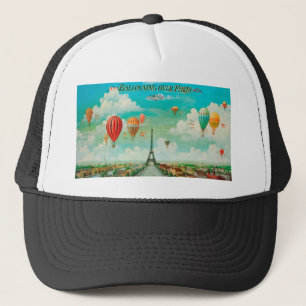 PixDezines  ballonnen/eiffel/paris Trucker Pet