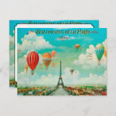 PixDezines ballonnen over parijs Briefkaart (Voorkant / Achterkant)