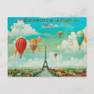 PixDezines  ballonnen over parijs Briefkaart