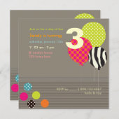 PixDezines Baloons Birthday Party Kaart (Voorkant / Achterkant)