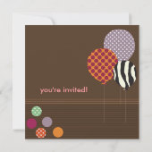 PixDezines Baloons Birthday Party Kaart (Achterkant)