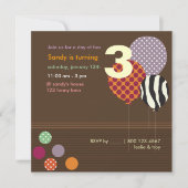 PixDezines Baloons Birthday Party Kaart (Voorkant)