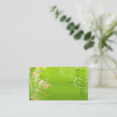 PixDezines Bamboe + parelzwammen Visitekaartje (Staand voorkant)