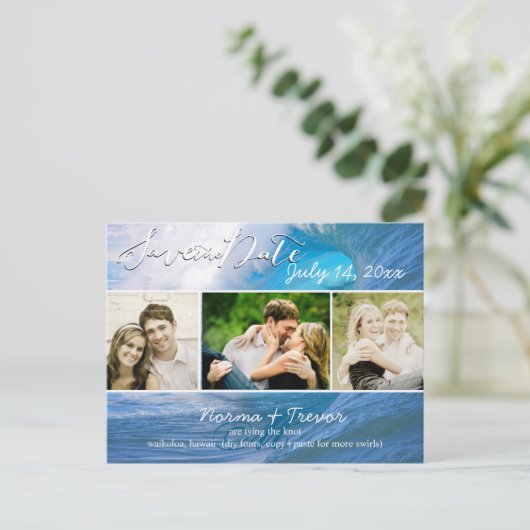 PixDezines banzai pijpleidinggolven / de datum ops Aankondigingskaart (Staand voorkant)